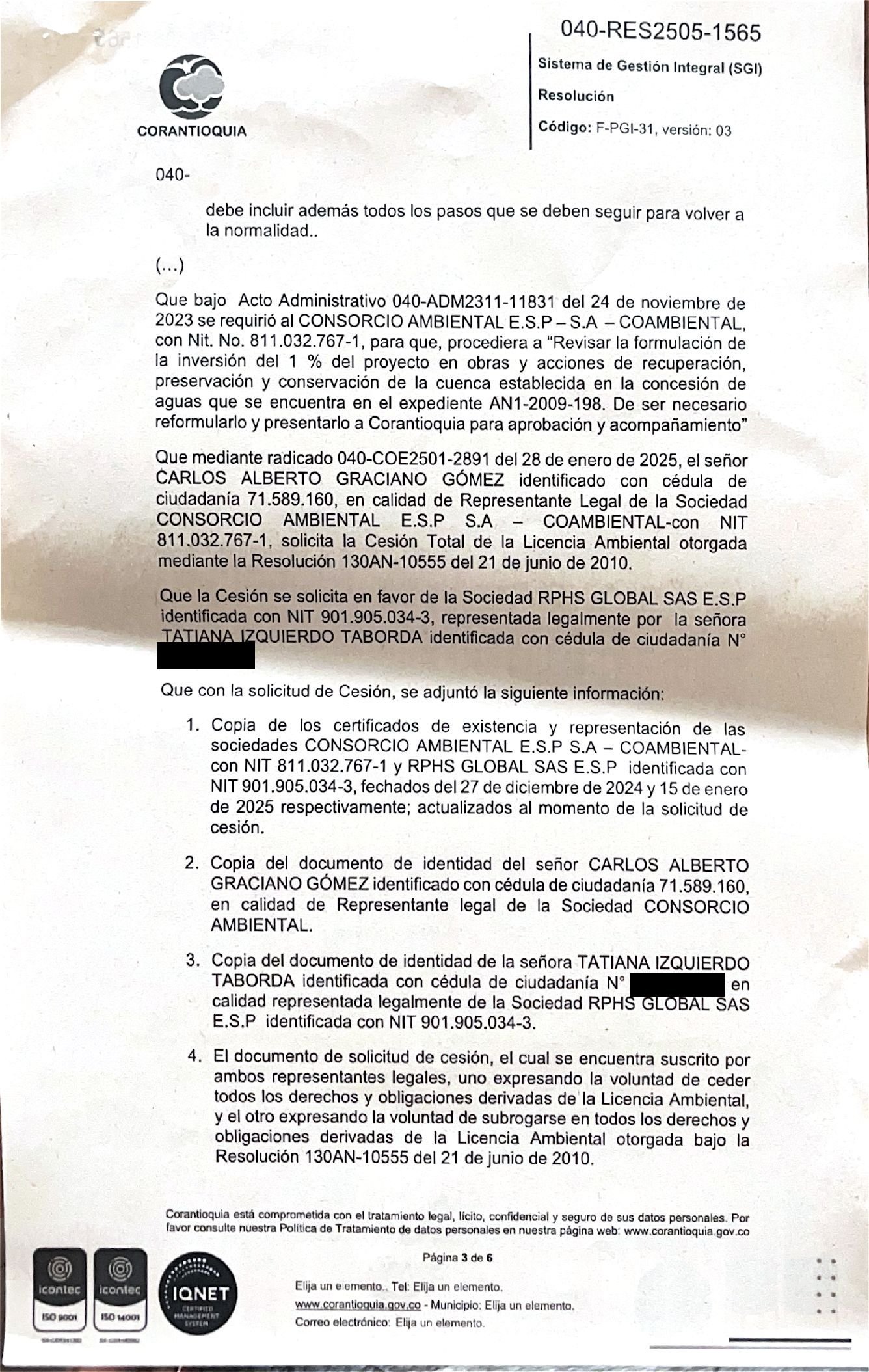 Licencia Ambiental RPHS - página 3 de 6