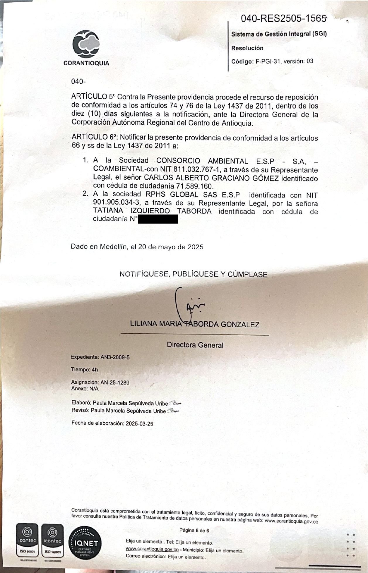 Licencia Ambiental RPHS - página 6 de 6